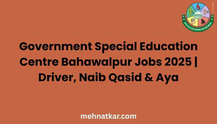 government-special-education-centre-bahawalpur-jobs-2025-driver-naib-qasid-and-aya